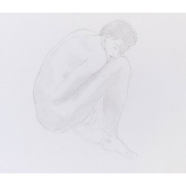 Homme assis recroquevillé