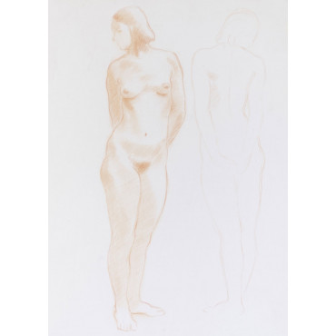 Femme debout de face et de dos