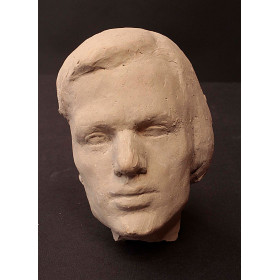 Athlète au javelot : masque du modèle en argile