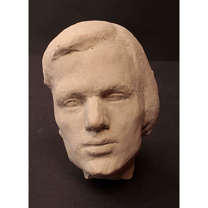 Athlète au javelot : masque du modèle en argile