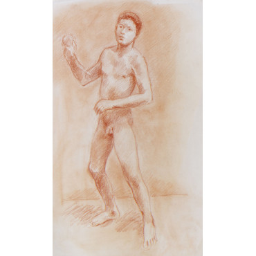 adolescent nu de face debout