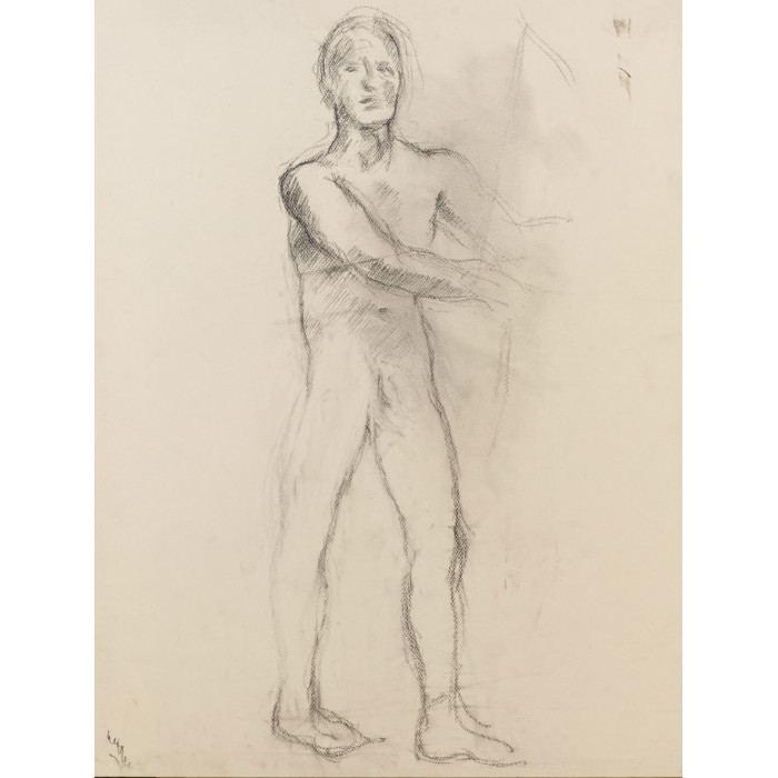 Autoportrait nu debout