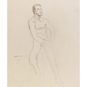 Croquis d'homme mi-assis
