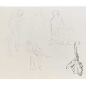 Croquis d'homme s'essuyant