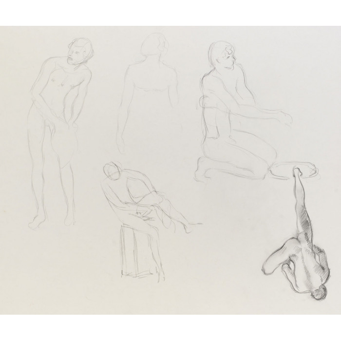 Croquis d'homme s'essuyant