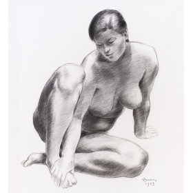 Femme nue assise